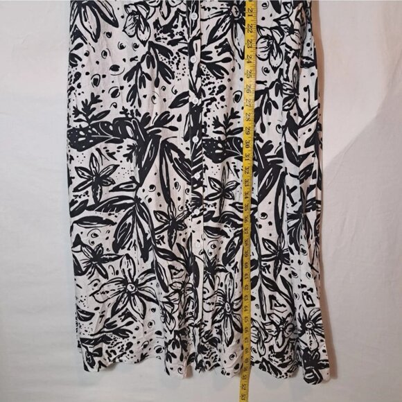 Anthropologie Kindred Womens‎ Plus 3X White/Black Floral Button Up Dress Belth - Picture 15 of 15